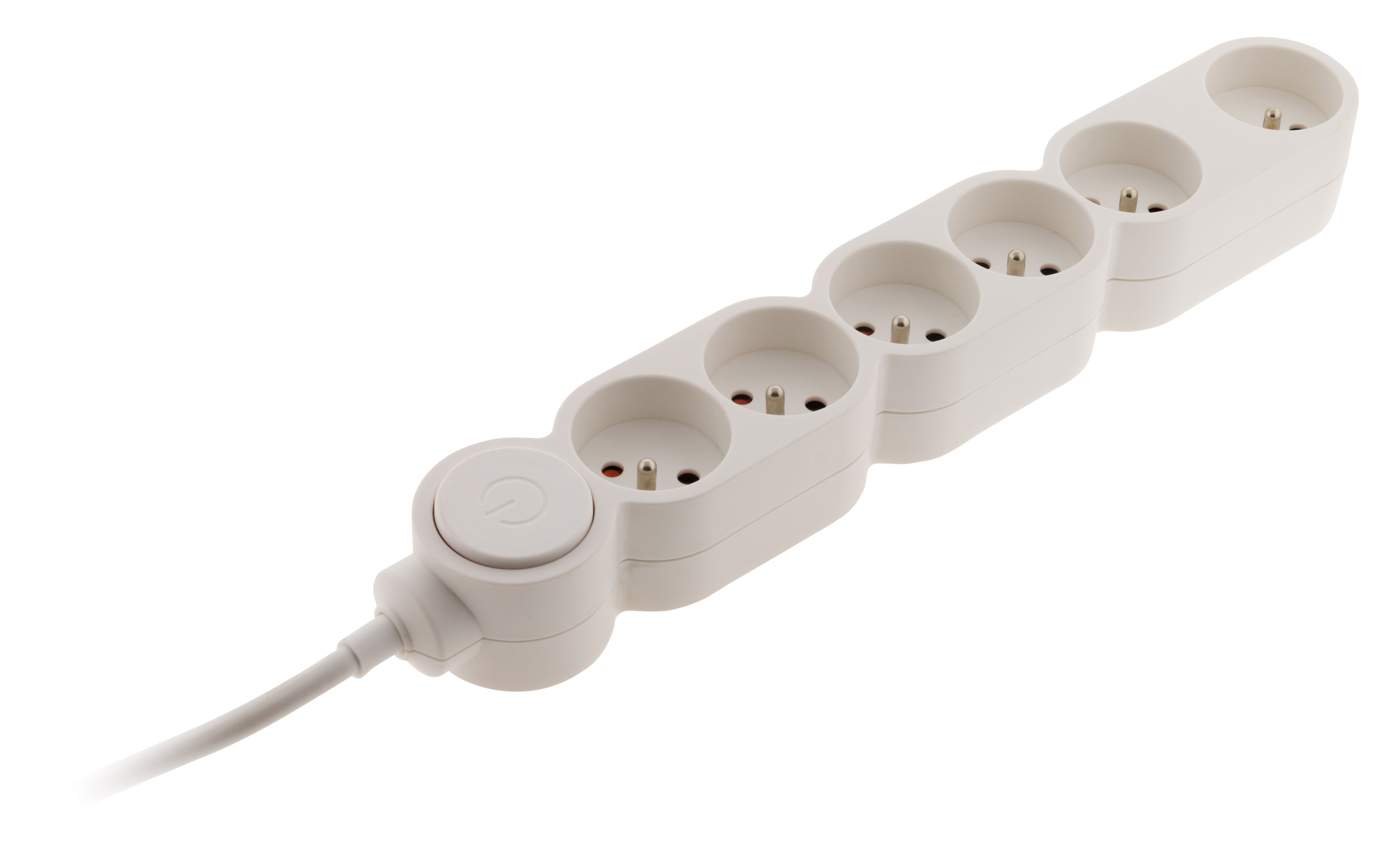 Multiprise 6 prises parafoudre USB 2m blanc